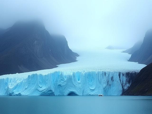 Blue ice glaciers in Torres del Paine